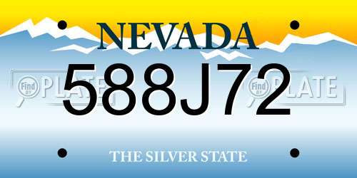 588J72 Nevada License Plate