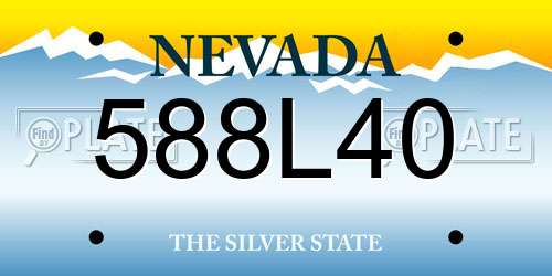 588L40 Nevada License Plate