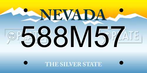 588M57 Nevada License Plate