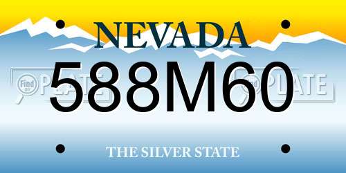 588M60 Nevada License Plate