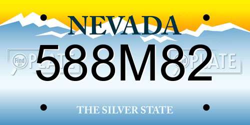 588M82 Nevada License Plate