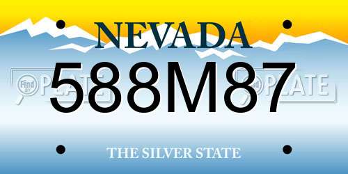 588M87 Nevada License Plate