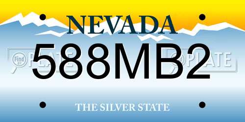588MB2 Nevada License Plate