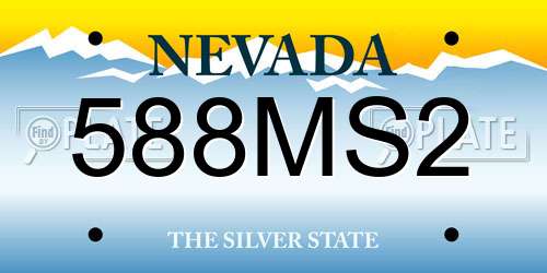588MS2 Nevada License Plate