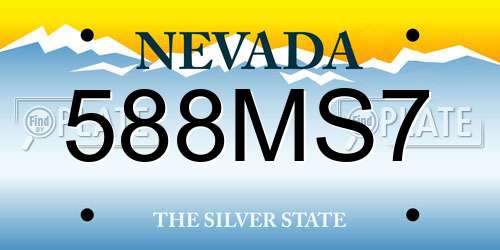 588MS7 Nevada License Plate