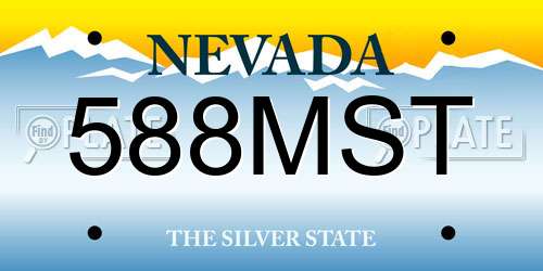 588MST Nevada License Plate