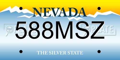 588MSZ Nevada License Plate