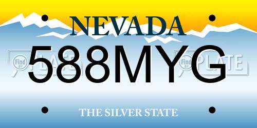 588MYG Nevada License Plate