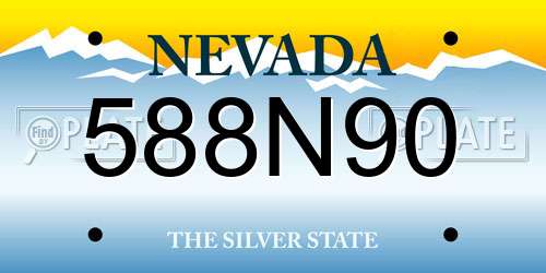 588N90 Nevada License Plate