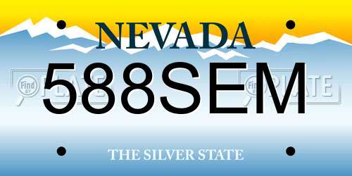 588SEM Nevada License Plate
