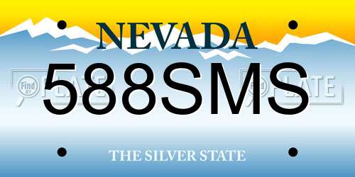 588SMS Nevada License Plate