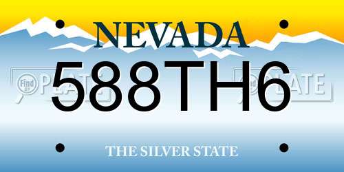 588TH6 Nevada License Plate