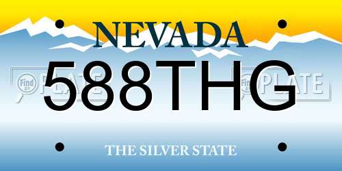 588THG Nevada License Plate