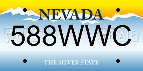 588WWC Nevada License Plate