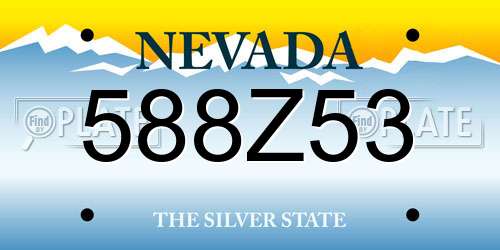 588Z53 Nevada License Plate