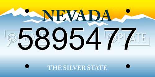 5895477 Nevada License Plate