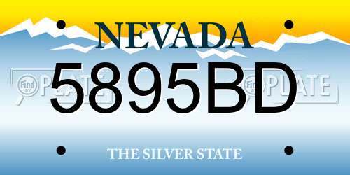 5895BD Nevada License Plate