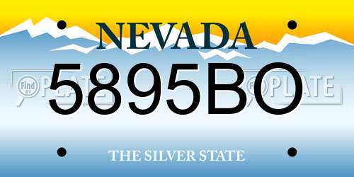 5895BO Nevada License Plate