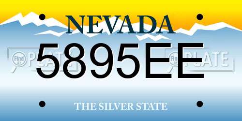 5895EE Nevada License Plate