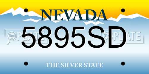 5895SD Nevada License Plate