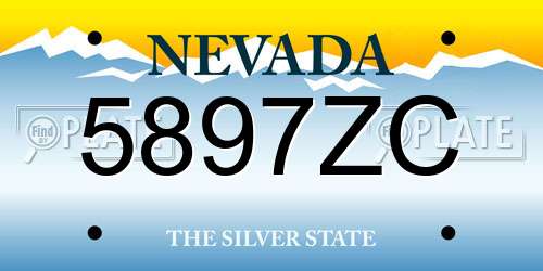 5897ZC Nevada License Plate