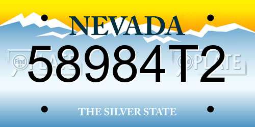 58984T2 Nevada License Plate