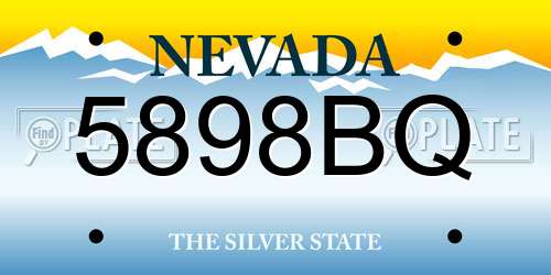 5898BQ Nevada License Plate