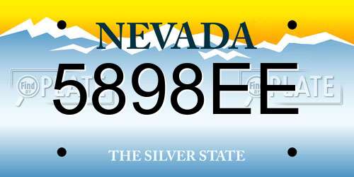 5898EE Nevada License Plate