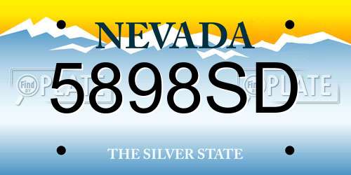 5898SD Nevada License Plate