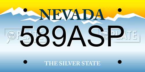589ASP Nevada License Plate