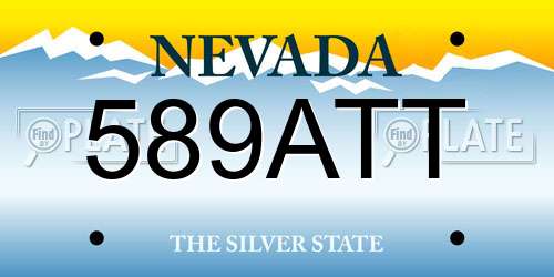 589ATT Nevada License Plate