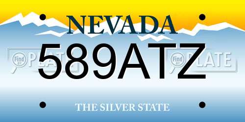 589ATZ Nevada License Plate