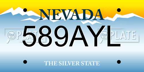 589AYL Nevada License Plate