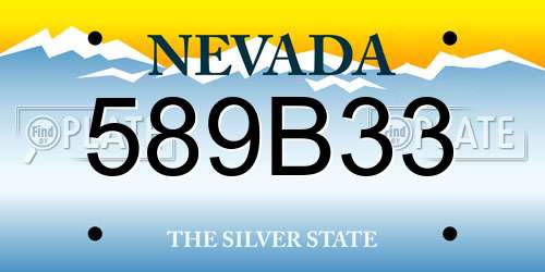 589B33 Nevada License Plate