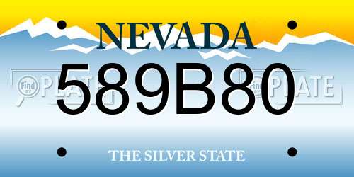 589B80 Nevada License Plate