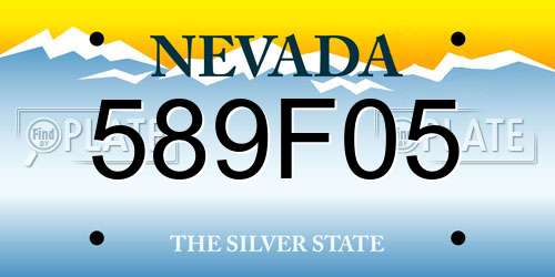 589F05 Nevada License Plate