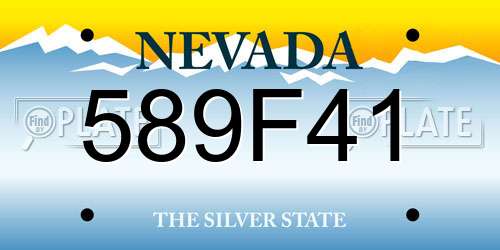 589F41 Nevada License Plate