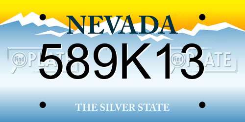589K13 Nevada License Plate