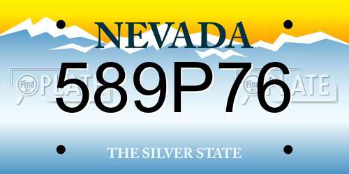 589P76 Nevada License Plate