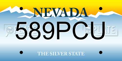 589PCU Nevada License Plate