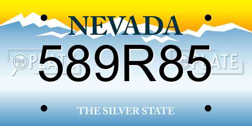 589R85 Nevada License Plate