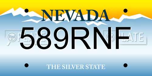 589RNF Nevada License Plate