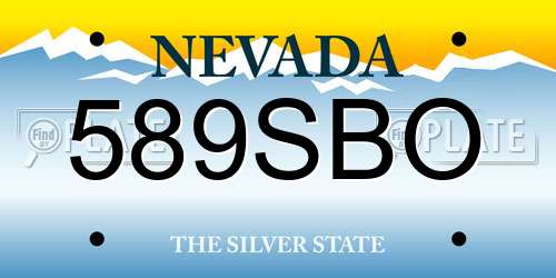 589SBO Nevada License Plate