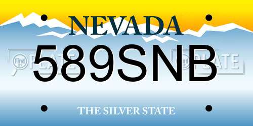589SNB Nevada License Plate