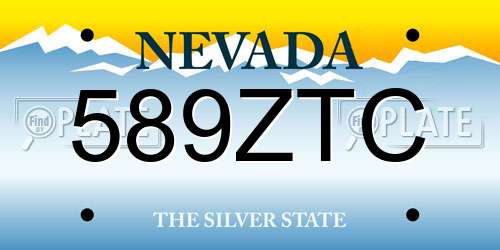 589ZTC Nevada License Plate
