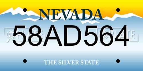 58AD564 Nevada License Plate