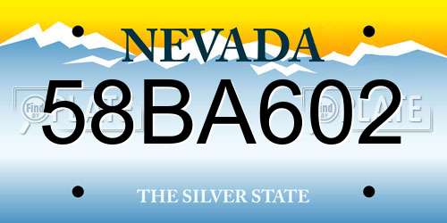 58BA602 Nevada License Plate