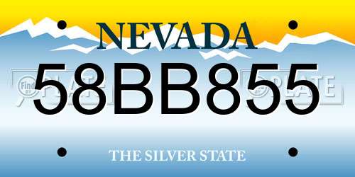58BB855 Nevada License Plate