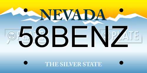 58BENZ Nevada License Plate
