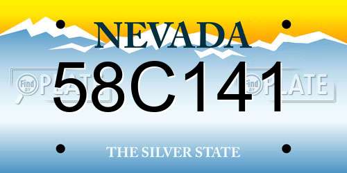 58C141 Nevada License Plate